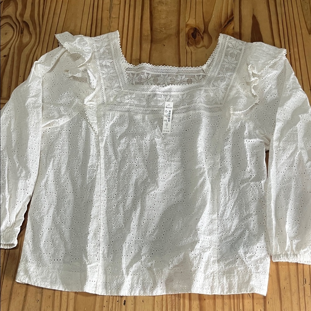 Madewell Eyelet Square-Neck White - Picture 2 of 9